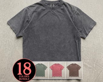 Retro Comfort Colors 1717 Flat Lay Mockup Bundle: CC1717 Vintage Look Flatlay Mockups, C1717