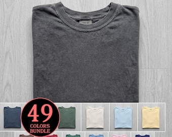 CC1717 T Shirt Folded Mockup Bundle: Realistic Trendy Mockups, Comfort Colors 1717 Mock Up Set, minimalistic c1717 Folded Pack