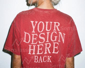 Comfort Colors 1717 Red Back Female Mockup: CC1717 Women Mockups, C1717 T-Shirt
