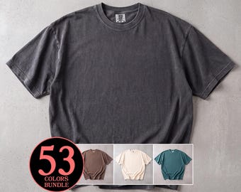 Pacchetto di 53 mockup flatlay Comfort Colors 1717: formato oversize, realistici, download digitale