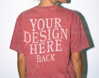 Comfort Colors 1717 Crimson Back Female Mockup: CC1717 Women Mockups, C1717 T-Shirt
