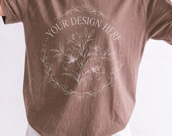 Comfort Colors 1717 Espresso Mockup Women: C1717 Female Model Mockups, Professional Studio
