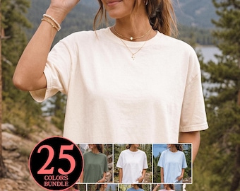 Comfort Colors 1717 Outdoor Mockup Bundle: C1717 Female Hiking Mockups, CC1717 Women Nature