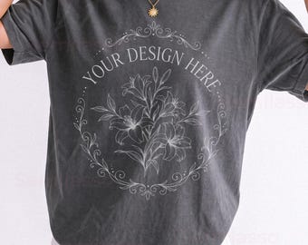 Comfort Colors 1717 Pepper Mockup Women: C1717 Female Model Mockups, Professional Studio