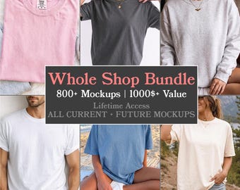 Whole Shop Mockup Bundle, 800+ Model & Product Mockups : Comfort Colors, Gildan, Bella Canvas
