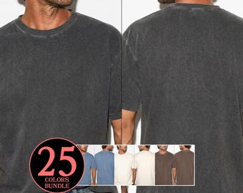 Comfort Colors 1717 Male Front Back Mockup Bundle: CC1717 Man Mockups, C1717 Men