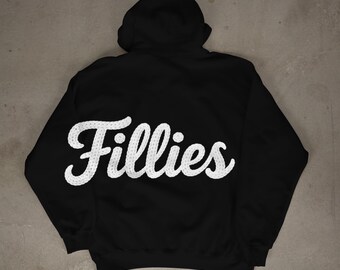 Fillies PNG, Faux Yarn Chenille Text Design, Cozy Script Lettering PNG, wording png , Cute Preppy Sweater Style Sublimation Printable PNG