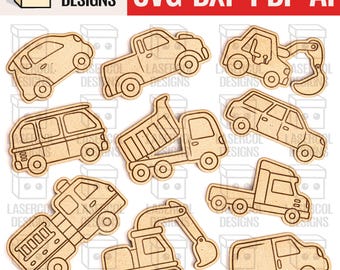 車のペイントキット DIY カットアウト - レーザーカットファイル - Glowforge - SVG+DXF+Pdf