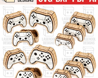 Controller Shaped Boxes Bundle (Set 1-2) - Laser Cut Dateien SVG - Glowforge - Vatertagsgeschenk
