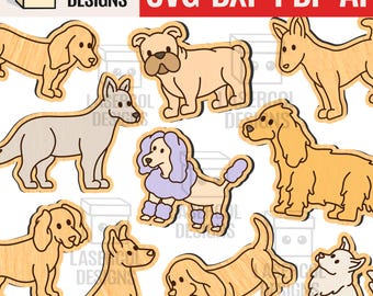 犬のペイントキット DIY カットアウト - レーザーカットファイル - Glowforge - SVG+DXF+Pdf