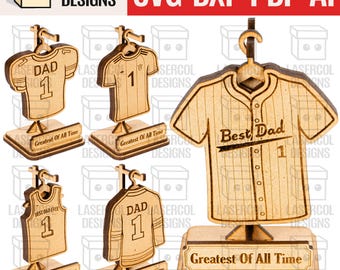 父の日ギフト スポーツジャージ プラーク トロフィー お父さん向け - レーザーカットファイル - SVG+DXF