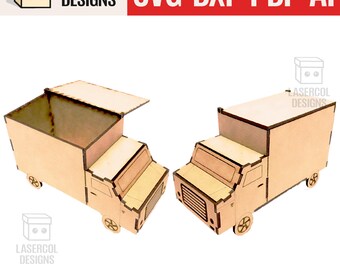 Box Car - Laser Cut Files - SVG+DXF+PDF - Glowforge Files - Instant Download