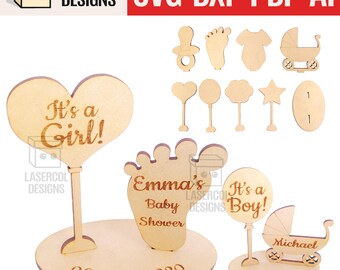 Baby Shower Gift- Laser Cut Files - SVG+DXF+PDF - Glowforge Files - Instant Download