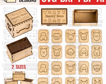 メモリーゲーム（犬）バージョン - レーザーカットファイル - SVG+DXF+PDF - Glowforge - キッズボードゲーム