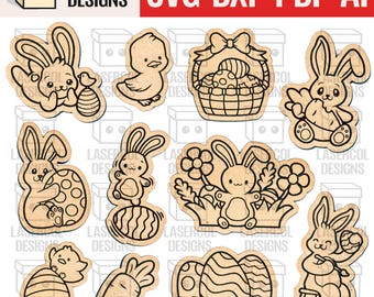Easter Bunny Paint Kit DIY Cut Outs Set 1 - Laser Cut Files SVG - Glowforge