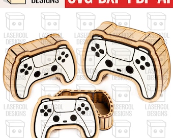 Controller Shaped Boxes Set 1 (3 Größen) - Laser Cut Dateien SVG - Vatertagsgeschenk Dxf