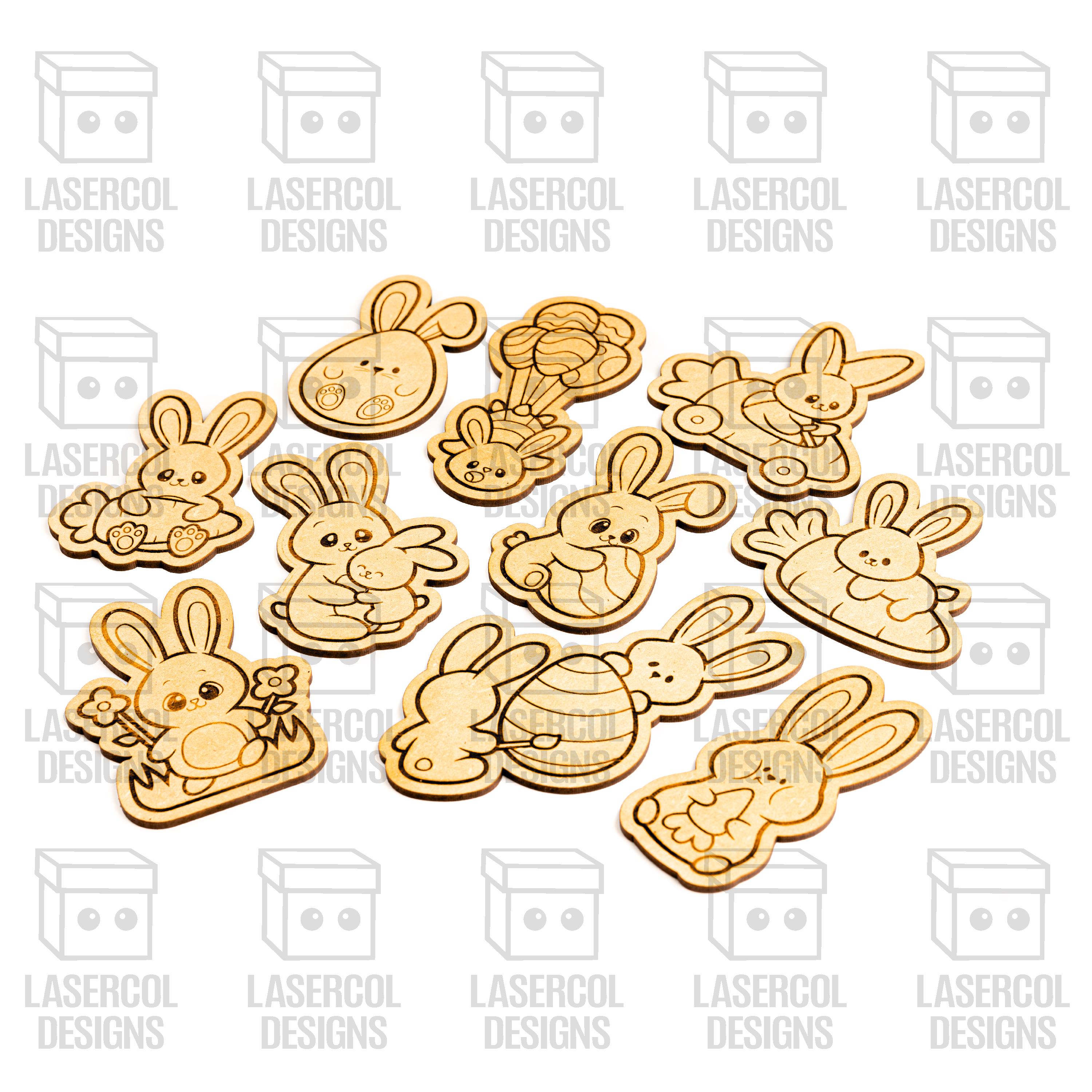Easter Bunny Paint Kit DIY Cut Outs Set 8 - Laser Cut Files Kids - Etsy