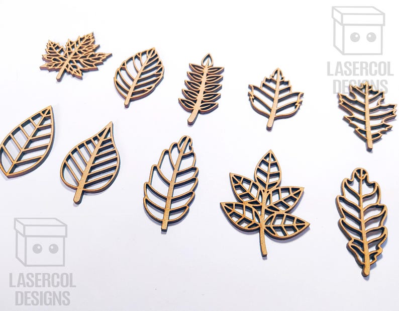 Laser Outline.pdf Leaves Cut Outs - Laser Cut Files - SVG+DXF+PDF - Glowforge - Instant ...