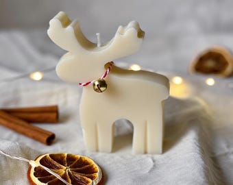 Handmade Reindeer Soy Candle - Christmas Decoration