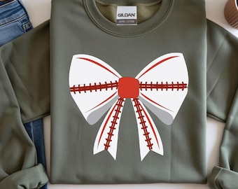 Coquette Baseball Sweatshirt, Baseball Mom Sweatshirt, Game Day Sweatshirt, Fall Baseball Season Hoodie, Baseball Bow Hoodie