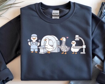Funny Radiologic Tech Goose Sweatshirt, X Ray Tech Humor Crewneck, CT MRI Technologist Gift, Radiology Tech Sweatshirt