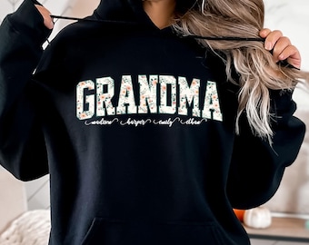 Personalized Grandma Hoodie: Custom Grandmother Hoodie With Grandchildren Names, New Nana Outfit,