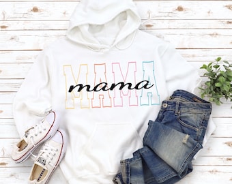 Mama Hoodie For Birthday Gift For Her, Mom Pregnancy Gift Hoodie, Baby Shower Mama Gift