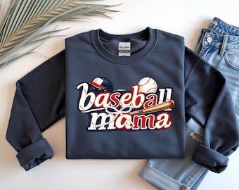 Baseball Mama Sweatshirt: Baseball Mom Game Day Sweatshirt, Retro Baseball Mom Gift, Baseball Season Mom Sweatshirt