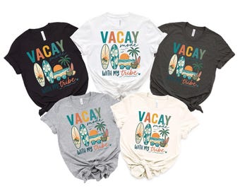 Vacay Vibes Summer Beach Shirt: Flamingo Family Vacation T-Shirt, Trendy Leopard Glasses Graphic
