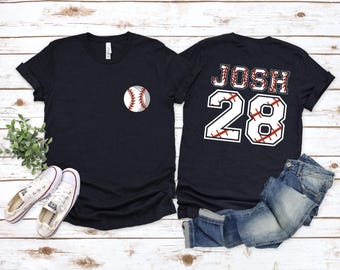 Custom Baseball Name & Number Shirt: Double Sided Game Day Shirt