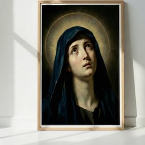 Our Lady of Sorrows Wall Art, Mater Dolorosa Print, Moody Virgin Mary