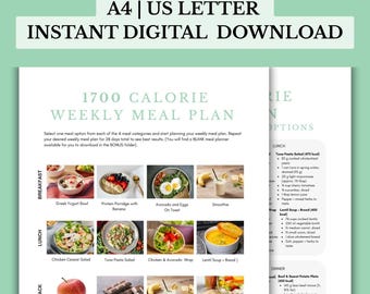 1700 Calorie Weekly Meal Plan | Healthy Eating Guide (PDF)