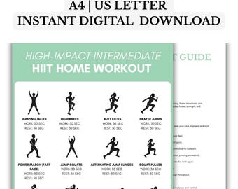 Intermediate HIIT Workout Plan – High Impact Home Exercises (PDF)