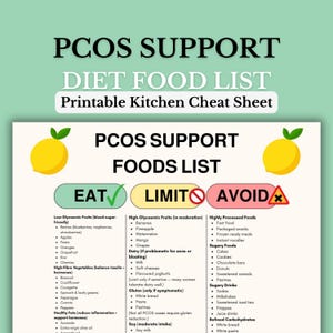 Lista de alimentos que ayudan con el SOP: guía nutricional imprimible, salud intestinal, alimentos saludables y planificación de comidas