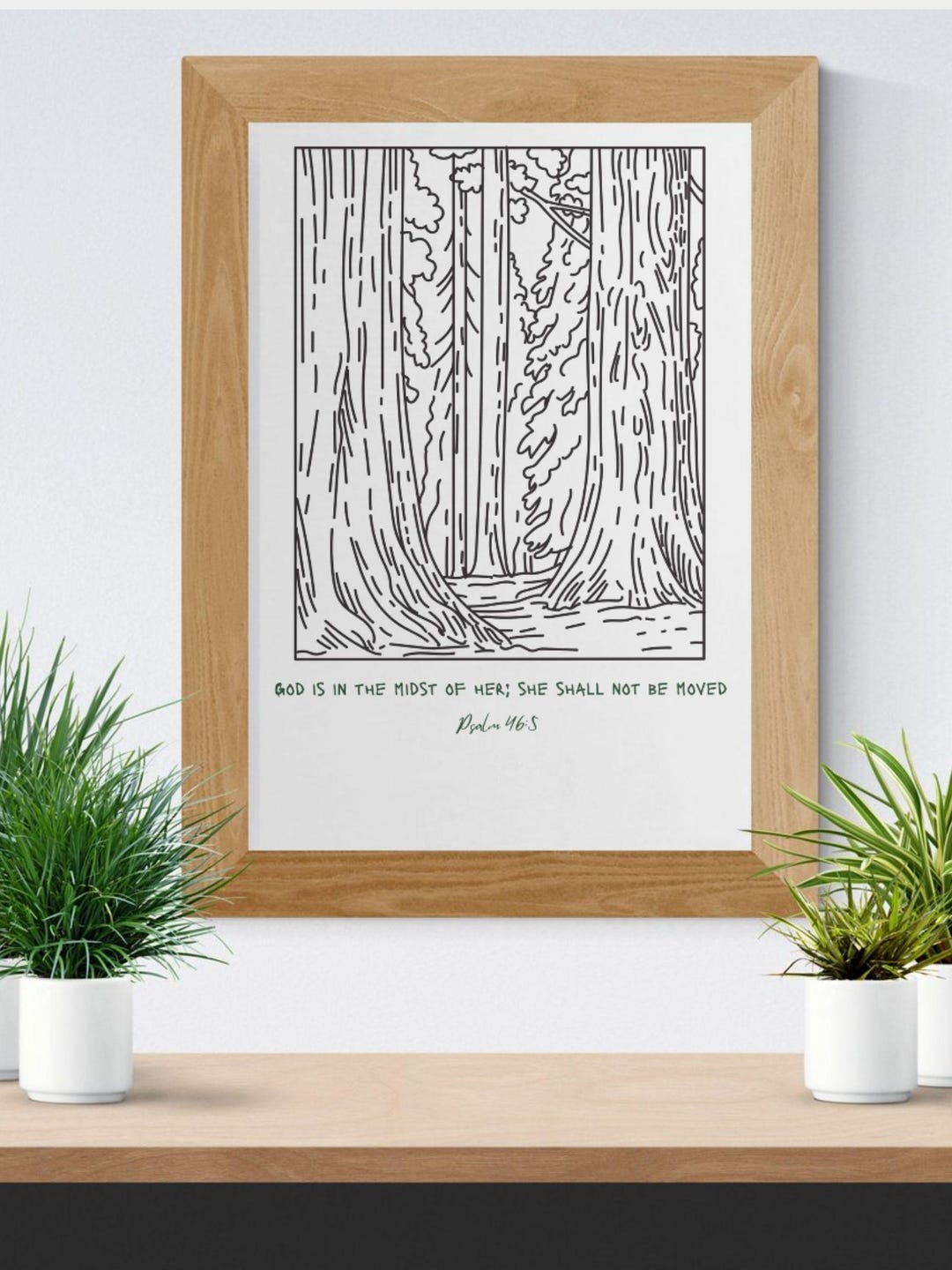 Minimalist Psalm 46:5 Wall Art | Neutral Bible Verse Print (digital ...