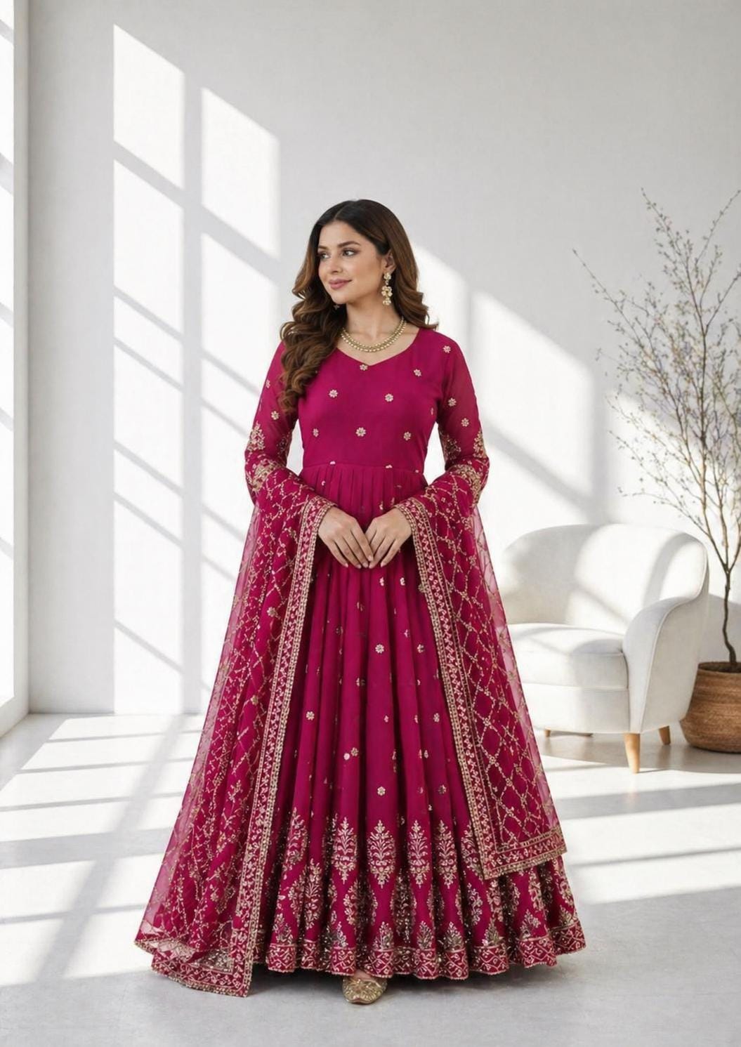 slim fit dress slacks Buy Hot Pink Indian Reception Dress For Bride Online 2019 – Nameera by  Farooq