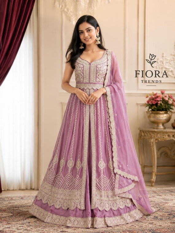 designer anarkali dress for wedding Gown Women, Embroidered Party Wear Outfit, Guest Dress, Festive Ethnic Clothing, Traditional Indian Attire Size:42W anarkali suit design Ednis Side Cut Out Midi Dress Black Illusion Sleeve Two-piece