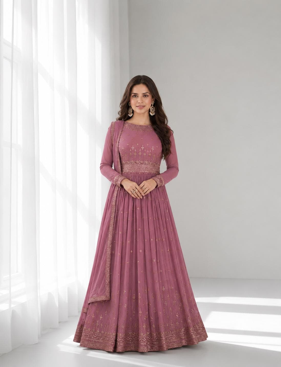 strapless open back dress Shop Designer Dusty Pink Georgette Embroidered Anarkali Dress – Snazzyhunt  Exclusive – SNAZZYHUNT