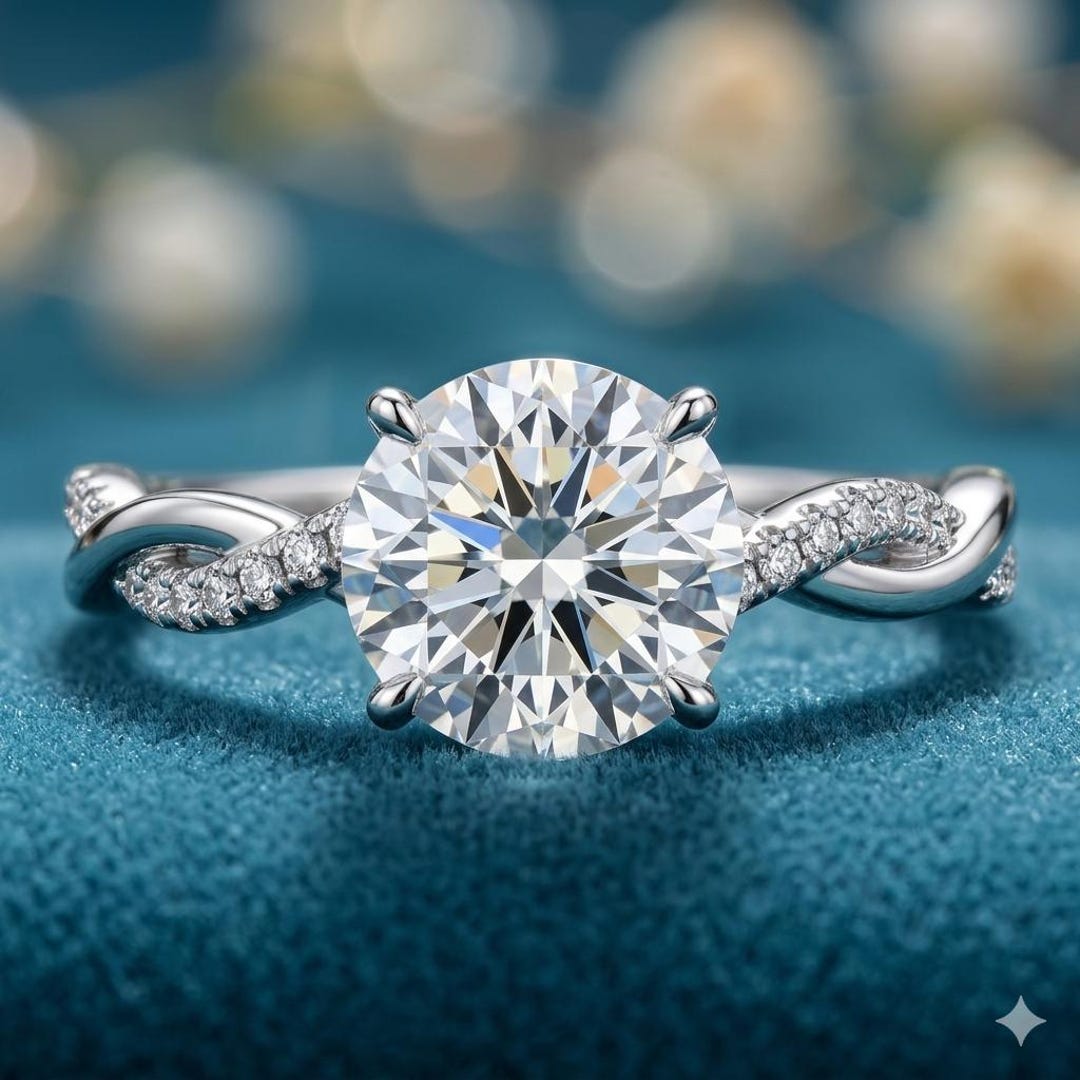 1.50 Ct. Round Cut Lab Grown Diamond Solitaire Ring | 14K White Gold ...