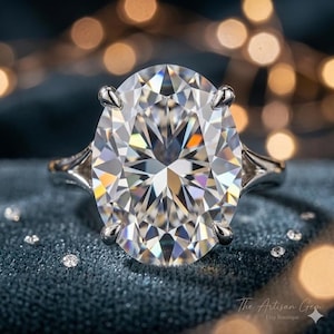 Anillo solitario con diamante cultivado en laboratorio de 6,00 quilates / Oro blanco de 14 quilates (certificado por IGL)