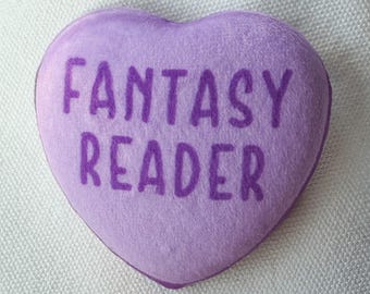 Fantasy Lover Plush Badge - Purple Bookish Tote Accessory
