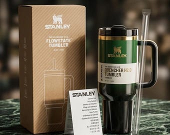 Stanley 40oz Quencher H2.0 Green Insulated Tumbler Cup with Handle Straw