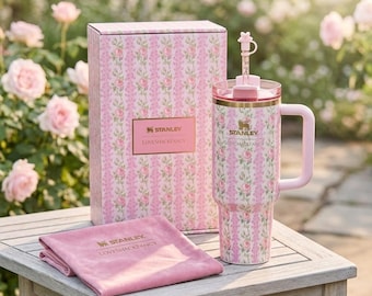 Vaso Stanley x LoveShackFancy Floral de 40 oz / Vaso Stanley Blooming Heirloom Pink Edición limitada