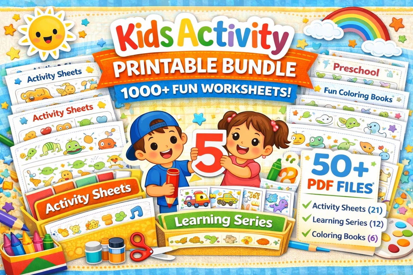 Kids Learning Activity Bundle | 1000+ Preschool Worksheets (PDF Files ...