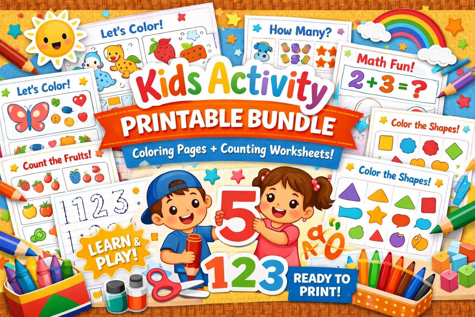 Kids Learning Activity Bundle | 1000+ Preschool Worksheets (PDF Files ...