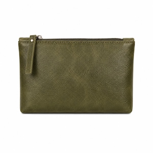Pochette in pelle pieno fiore / Pochette con cerniera personalizzabile, organizer da viaggio Green