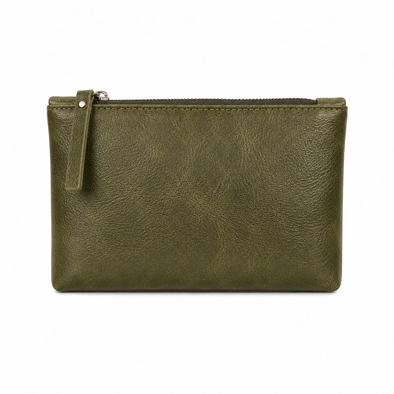 Pochette in pelle pieno fiore / Pochette con cerniera personalizzabile, organizer da viaggio Green