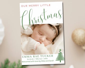 Christmas birth announcement Card- digital download