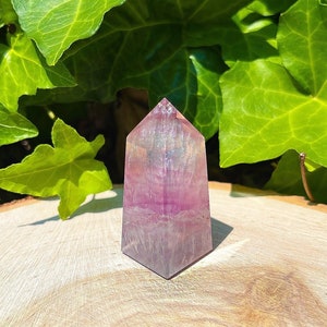 Small Rainbow Fluorite Tower Mini Fluorite Tower Fluorite Crystals Crystal Obelisk Healing Wand Crystal Point Fluorite Generator image 1