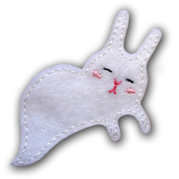 Ghost Bunny Felt Brooch